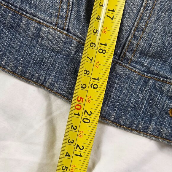 Bp Denim Jacket Womens Size Small Blue Button Down Fitted Casual Coat Outdoors - Picture 7 of 7